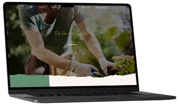 un pc affiche la page d'accueil de En Vie de Jardin