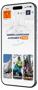 un telephone affiche la page d'accueil de Loisirs Assis Évasion